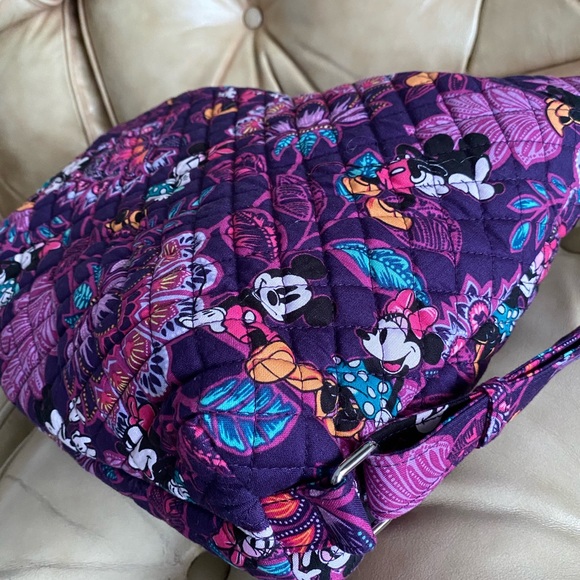 Disney x Vera Bradley Backpack/Shoulder Bag Mickey Mouse Paisley Floral Purple - Picture 12 of 15